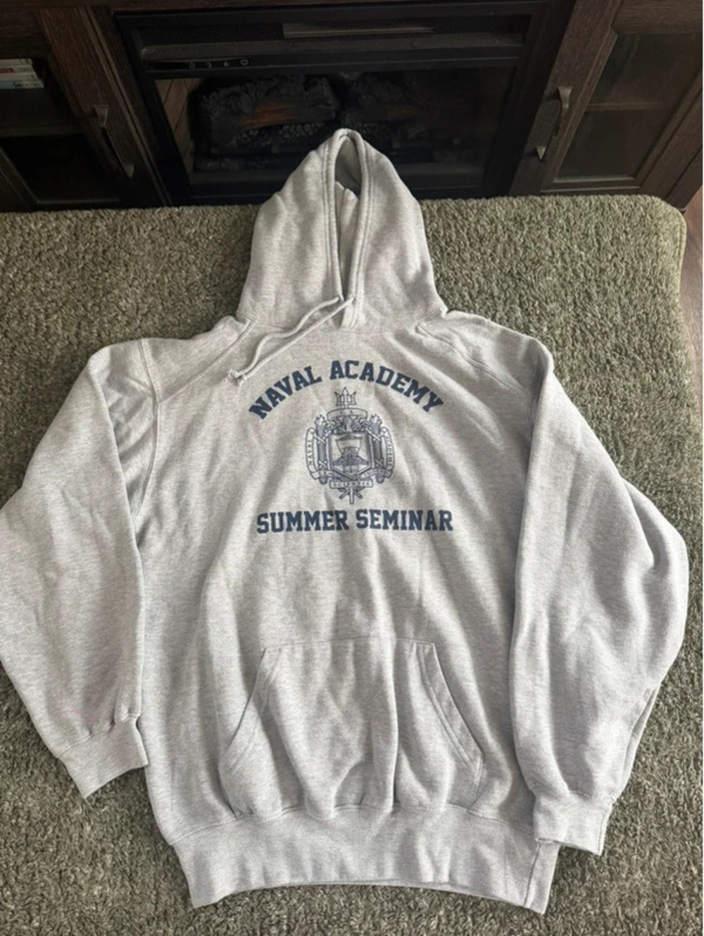 Badger Sport Gray Naval Academy Summer Seminar Hoodie Sweatshirt L